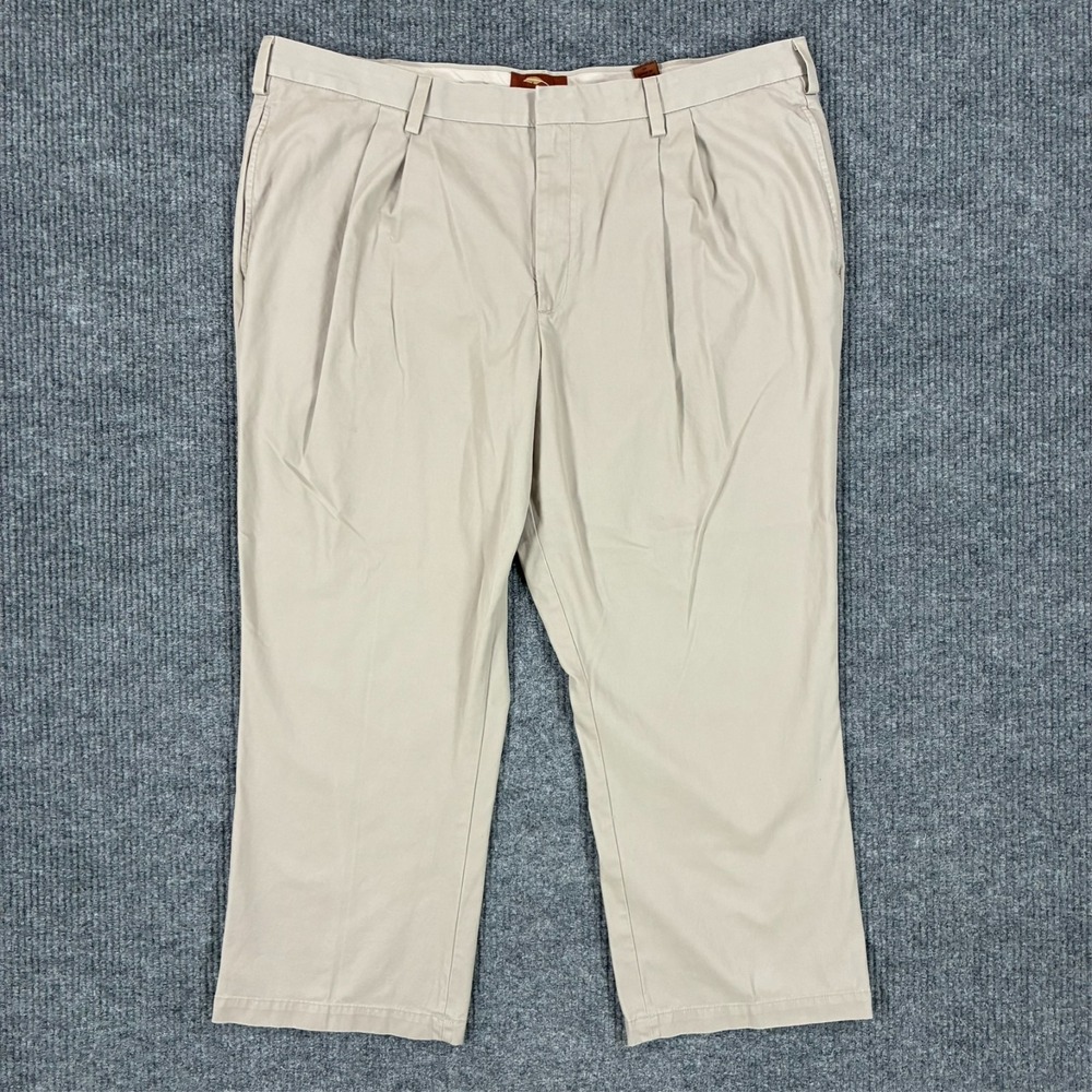 Bob Timberlake Mens Chino Pants Size 40x30 Beige Casual Pleated Front Trousers
